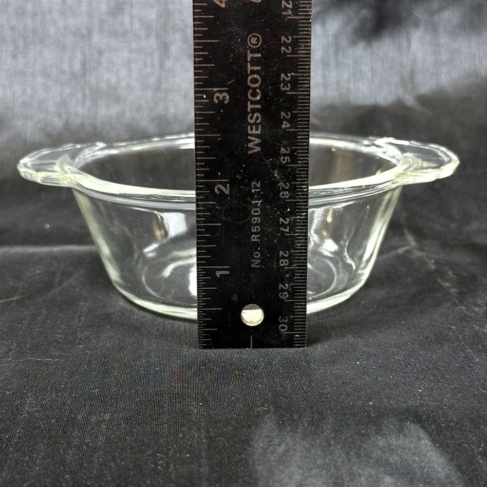Vintage 4pc Fire-King Clear Glass Baking Casserole Set 1 - 1qt & 3 - 8oz Pieces